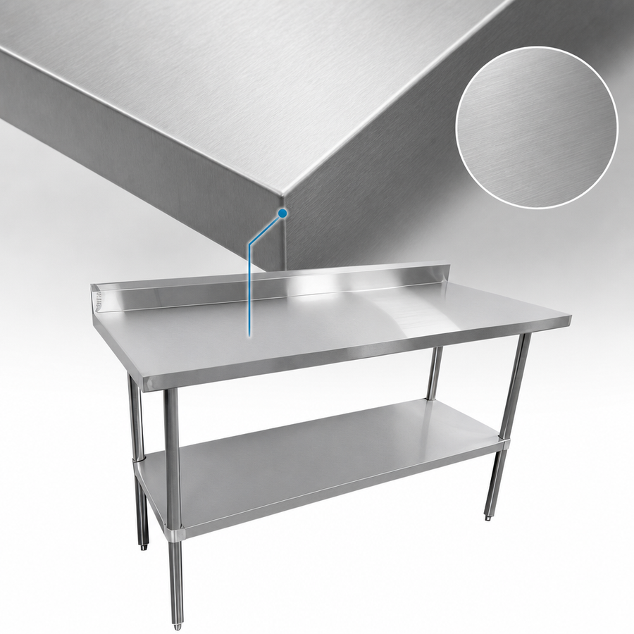 16-Gauge 304 Stainless Steel Top