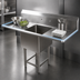Thumbnail image #3 for John Boos Pro-Bowl Floor Model 1-Compartment Sink with Dual Drainboards, 20 x 20 x 14-Inch Bowl, 16-Gauge Stainless Steel
