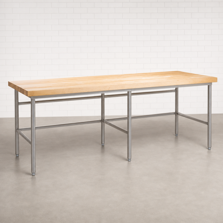 Product image #3 for John Boos Baker's Table Frame for 96" W x 30" D Top, Stainless Steel