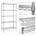 Thumbnail image #3 for Eagle Group 60 Inch W x 21 Inch D x 86 Inch H 5-Tier Starter Wire Shelving Unit, Stainless Steel Finish