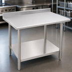 Thumbnail image #3 for Eagle Group BlendPort® BPT-3048FL 48 x 30 Inch Work Table with 18-Gauge 430 Stainless Top, Galvanized Open Base, Undershelf and Backsplash