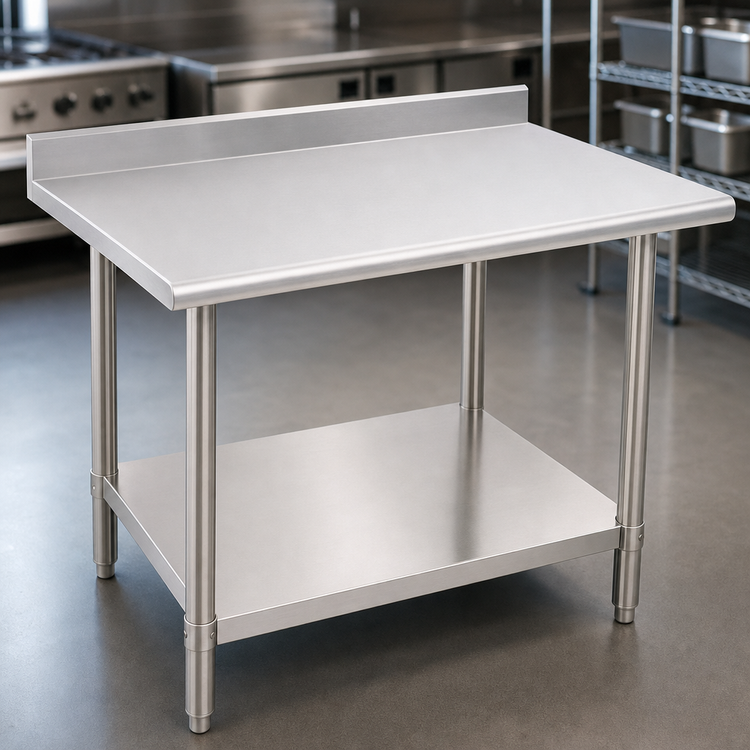 Product image #3 for Eagle BlendPort® BPT-3048FL FL Series Work Table — 48 Inches x 30 Inches, 18-Gauge 430 Stainless Steel Top, Galvanized Base & Undershelf
