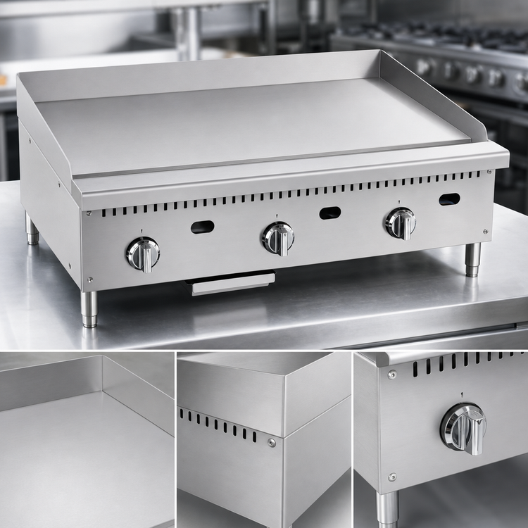 Product image #4 for CookRite 36-Inch Heavy Duty Countertop Gas Griddle with Thermostatic Controls