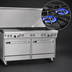 Thumbnail image #3 for Southbend Ultimate 60-Inch Gas Restaurant Range with 2 Non-Clog Burners, 48-Inch Griddle, Standard Oven and Cabinet Base