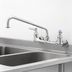 Thumbnail image #3 for T&S Brass Double Pantry Wall-Mount Mixing Faucet with 12-Inch Swing Nozzle, 8-Inch Centers