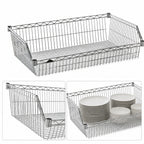 Thumbnail image #4 for Metro Super Erecta BSK2460NC Hopper-Style Chrome Wire Basket Shelf, 60"W x 24"D, 5" Front, 9" Sides & Rear