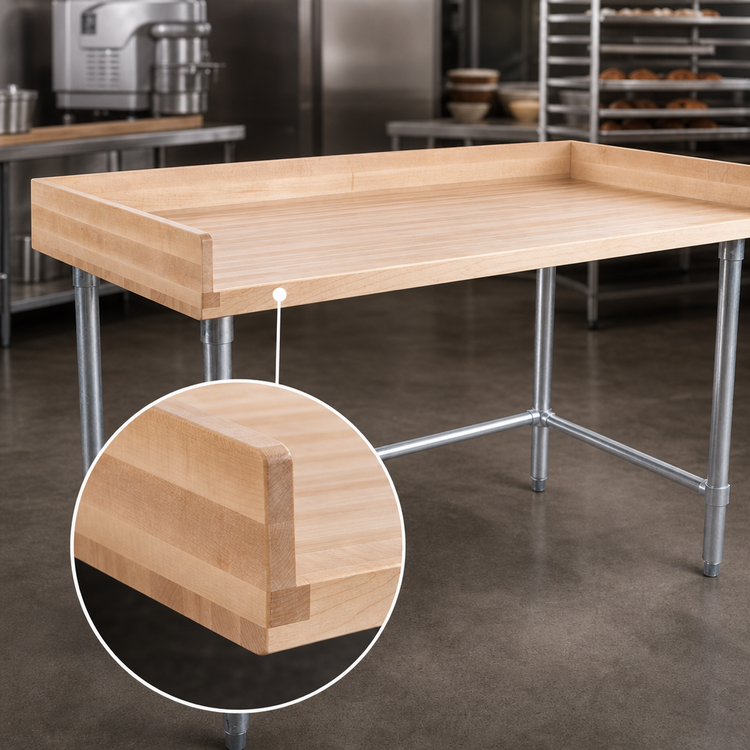 Product image #3 for John Boos 60 x 36 Inch Wood Top Bakers' Table with 1-3/4-Inch Northern Hard Rock Maple Top