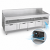 Thumbnail image #3 for La Rosa Refrigeration 90-Inch Refrigerated Equipment Stand with 3 Drawers and Cutting Board