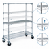 Thumbnail image #3 for Super Erecta Super Adjustable 5-Shelf Wire Stem Caster Cart, 48 x 21 x 67-7/8 Inches, Chrome, 5-Inch Polyurethane Casters