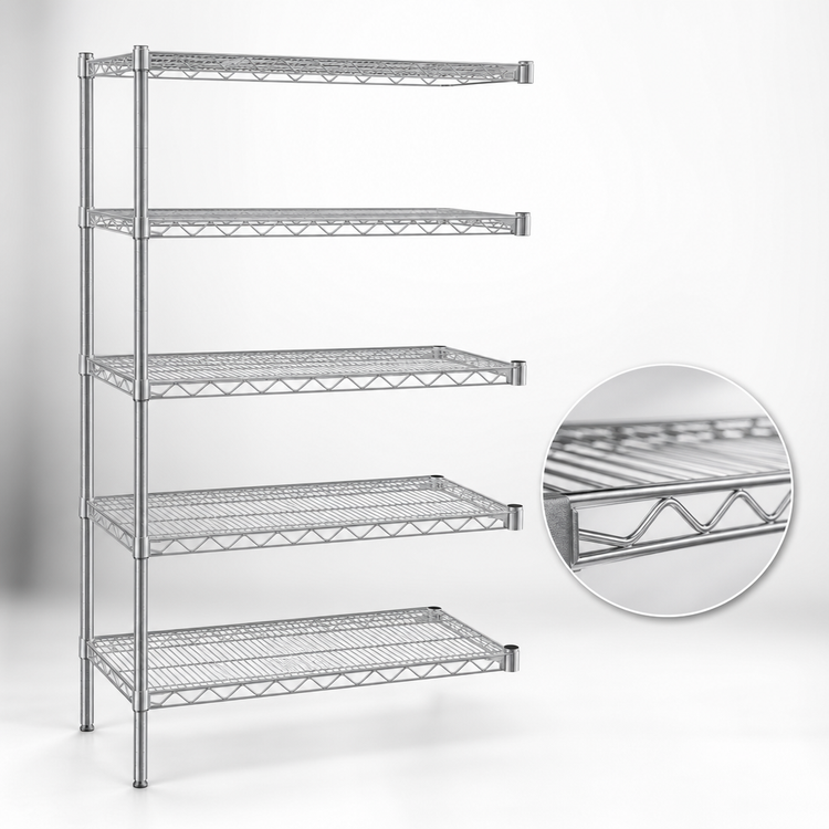 Product image #3 for EagleGard 5-Tier Wire Add-On Shelving Unit, 36"W x 18"D x 86"H