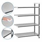 Thumbnail image #3 for Cambro Camshelving® Elements EXA185472S4480 4-Shelf Solid Stationary Add-On Polymer Shelving Unit, 18 x 54 x 72 Inches, Speckled Gray