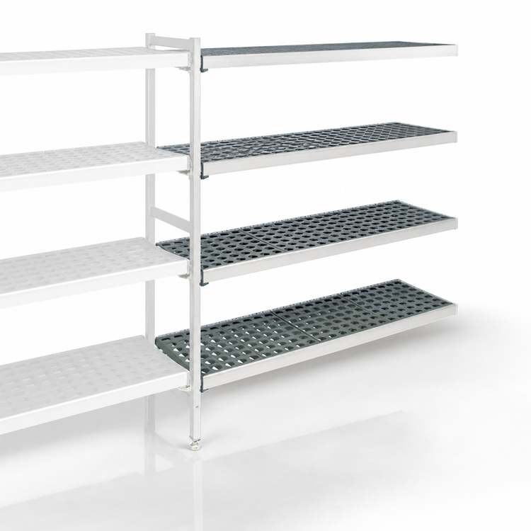 Product image #3 for Fermostock 4-Tier Polymer Shelving Unit Expansion Kit, 83 Inch H x 26 Inch W x 18 Inch D, 1-Upright