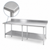 Thumbnail image #3 for Sapphire Manufacturing 120-Inch x 30-Inch Stainless Steel Work Table with 5-Inch Backsplash and Adjustable Undershelf