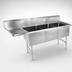 Thumbnail image #3 for John Boos B Series 3-Compartment Sink with Left Drainboard, 24-Inch Bowls