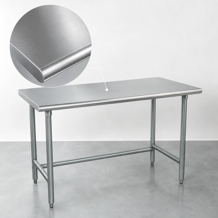 Product image #3 for Advance Tabco Special Value Series 84 Inch x 30 Inch Flat Top Stainless Steel Work Table with Open Base