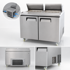 Thumbnail image #3 for Atosa USA, Inc. MSF8307GR 60-Inch Two-Section Sandwich/Salad Mega Top Refrigerated Prep Table with 24 1/6 Pans and Solid Doors