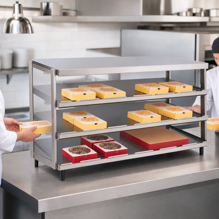 Product image #3 for Hatco Glo-Ray Countertop Pass-Thru Pizza Warmer with Triple Slant Shelves, 48 x 18-Inch