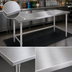 Thumbnail image #3 for John Boos Stallion 108-Inch x 24-Inch Stainless Steel Underbar Work Table with Safety Edge and Galvanized Base