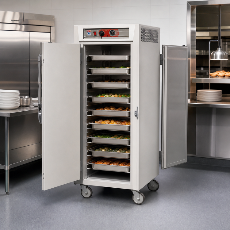 Product image #3 for Metro C5 6 Series Mobile Full-Height Pass-Thru Heated Holding Cabinet, Solid Doors, 35-Pan Capacity