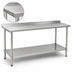 Thumbnail image #3 for Eagle Group Spec-Master 48-Inch x 24-Inch 14-Gauge 300-Series Stainless Steel Work Table with 1-1/2-Inch Rear Up-Turn and Undershelf