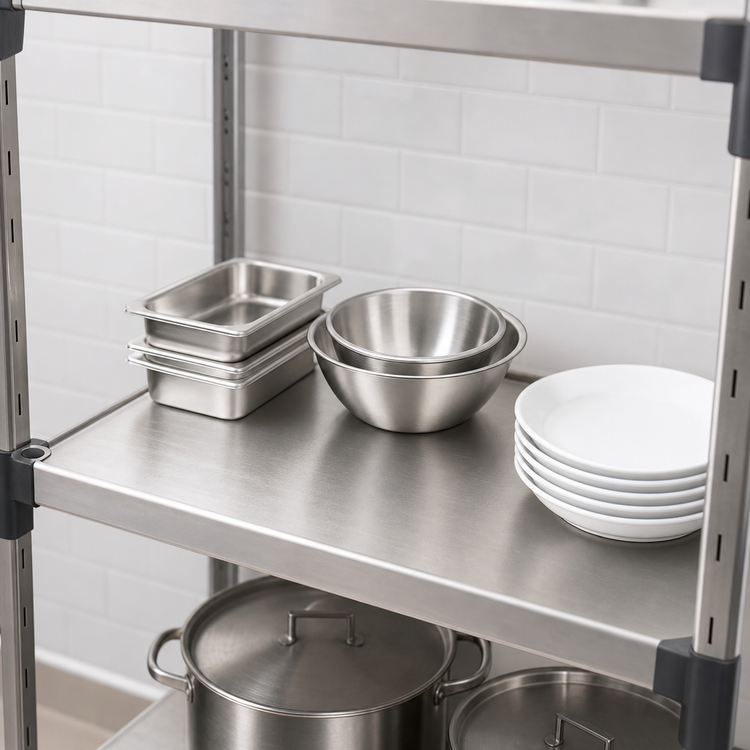 Product image #3 for New Age Adjustable Solid Shelf with Marine Edge, 15 x 36 Inches, Aluminum