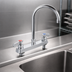 Thumbnail image #3 for BK Resources OptiFlow Heavy Duty Solid Body Deck Mount Manual Faucet with 3-Inch Gooseneck Spout, 8-Inch Centers