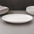 Thumbnail image #4 for Crestware Alpine White ALR51 Oval Ceramic Platter, , Wide Rim, Rolled Edge, 9-1/2 x 6-3/4 Inches Case of 2