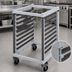Thumbnail image #3 for Cambro GN 2/1 Half Size High Volume Food Pan Trolley, 18-Pan Capacity, Composite Plastic, Speckled Gray