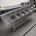 Thumbnail image #3 for John Boos Pro-Bowl 4-Compartment Stainless Steel Sink with Left and Right Drainboards, 18 x 24 x 14 Inch Bowls