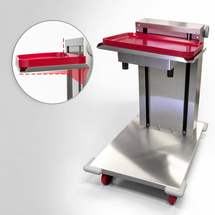 Product image #3 for Carter-Hoffmann CTDRS Mobile Cantilever Single-Stack Tray Dispenser for 13.5 x 23 Inch Trays