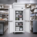 Thumbnail image #3 for Beverage-Air P Series 1-Section Standard-Depth Pass-Thru Freezer with 4 Solid Half Doors, 22.9 Cu. Ft., Top-Mounted Self-Contained Refrigeration