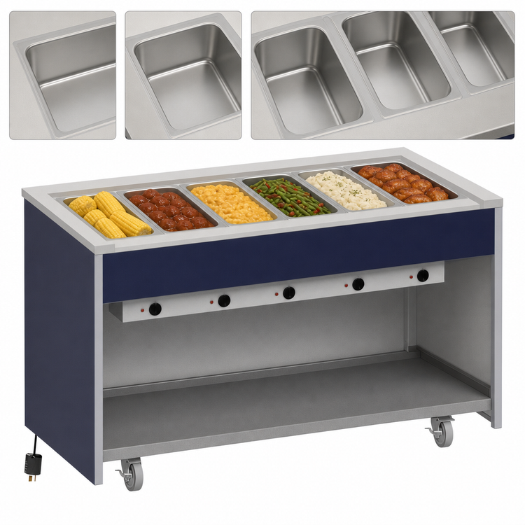 Product image #3 for Atlas Metal INFIH-OT-6 Mobile Electric Hot Food Unit with (6) Wells