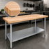 Thumbnail image #3 for 84-Inch x 30-Inch Wood Top Work Table with Galvanized Open Base and Adjustable Undershelf