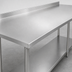 Thumbnail image #3 for Duke 144-Inch x 36-Inch 16-Gauge 300 Series Stainless Steel Work Table with 1-1/8-Inch Riser and Stainless Undershelf