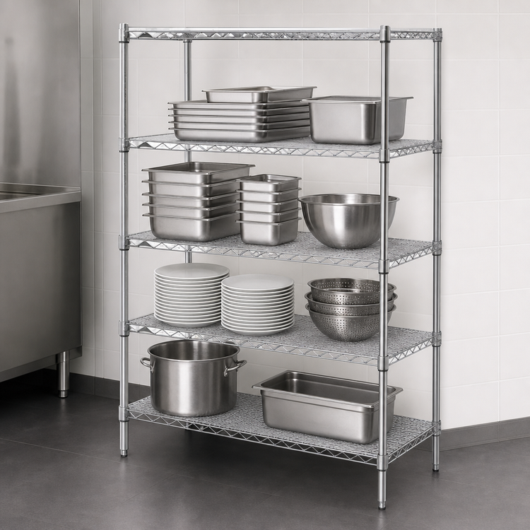 Product image #3 for Metro Super Erecta Brite Stationary Wire Shelving Starter Unit, 30-inch W x 18-inch D x 63-inch H, 4 Shelves