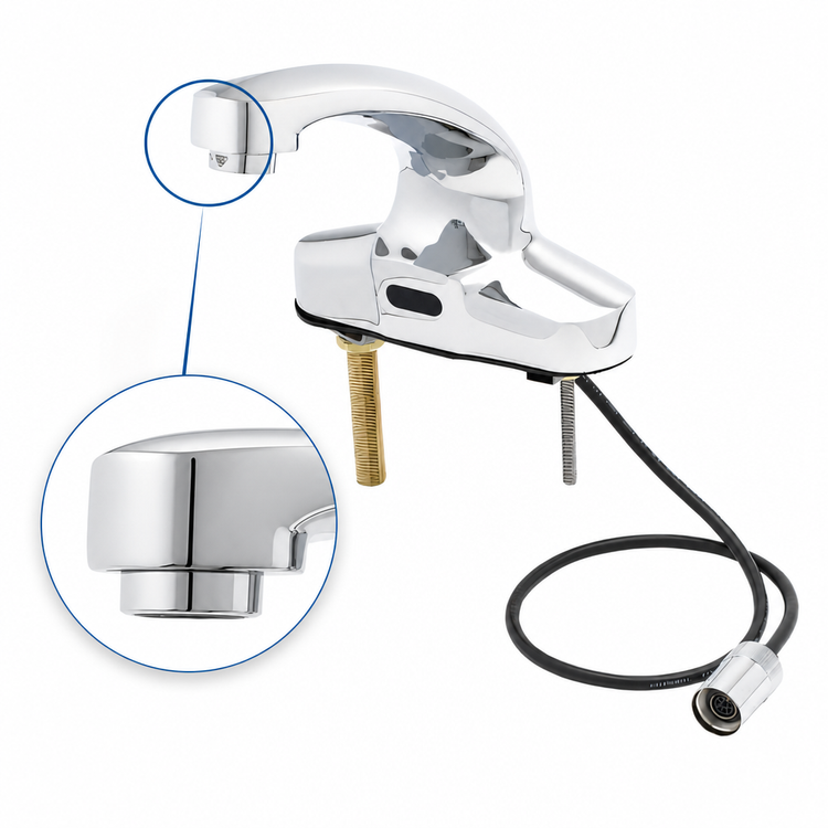 Product image #3 for ChekPoint Electronic Touchless Deck-Mount Faucet with Thermostatic Mixing Valve, 4" Centers, 2.2 GPM