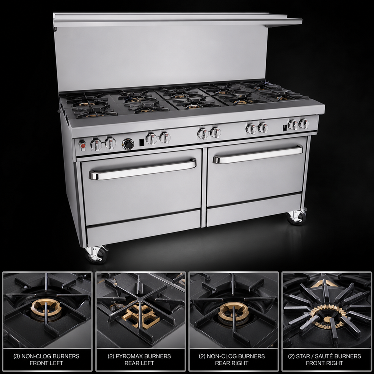 Product image #3 for Southbend Ultimate 60-Inch Gas Restaurant Range with 9 Open Burners and 2 Convection Ovens