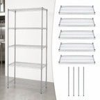 Thumbnail image #3 for Quantum WR74-2130C-5 5-Shelf Stationary Wire Shelving Starter Kit, 30"W x 21"D x 74"H, Chrome