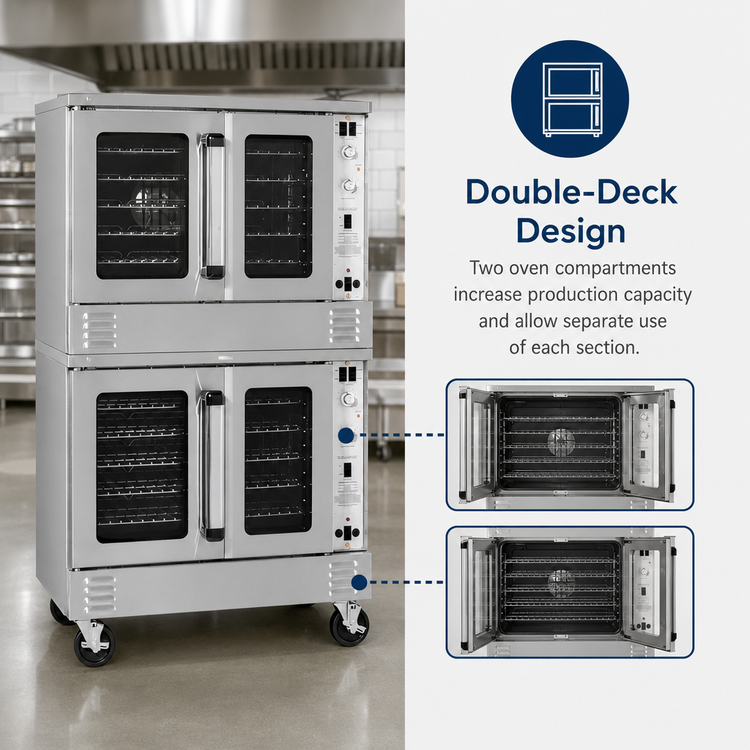 Product image #3 for Southbend Platinum Double-Deck Gas Convection Oven, Bakery Depth, Independent Doors, Solid State Controls