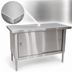 Thumbnail image #3 for Omcan USA 72-Inch Enclosed Stainless Steel Work Table with Sliding Door Cabinet Base