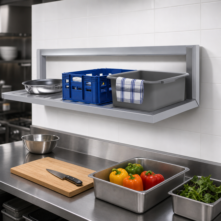 Product image #3 for 48" W x 20" D Inverted Wall-Mounted 12-Gauge Aluminum Shelf