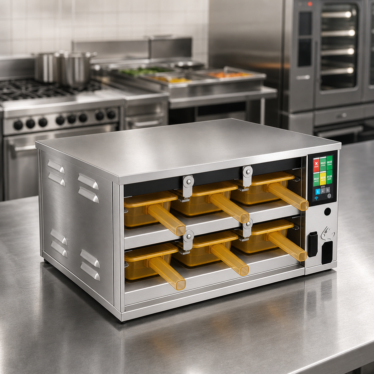 Product image #4 for ReadyFlex RFHU-23 Two-Compartment High, Three-Compartment Wide Hot Holding Cabinet for 2.5" Deep Pans