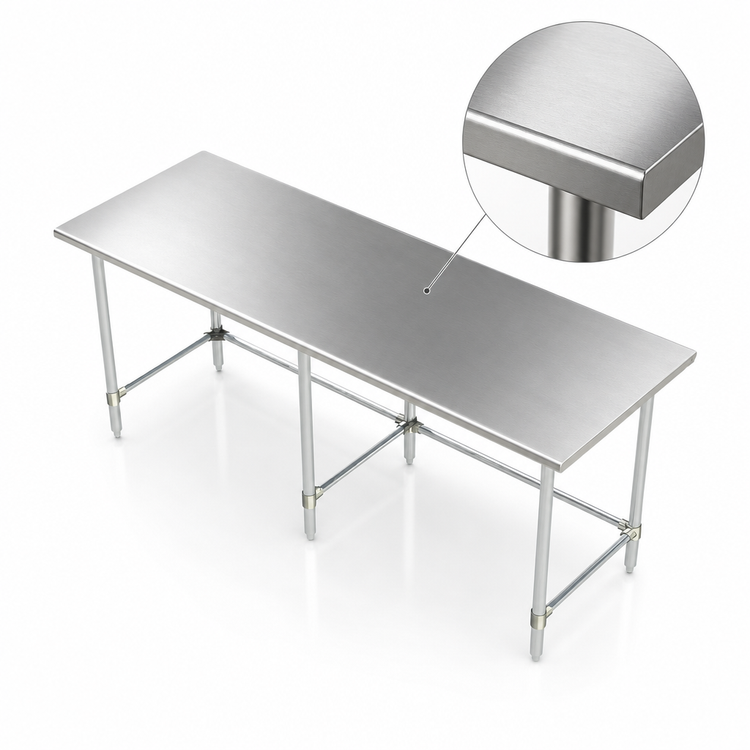 Product image #3 for 108-Inch x 18-Inch Stainless Steel Open Base Work Table