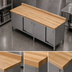 Thumbnail image #3 for John Boos Wood Top Work Table with Stainless Steel Cabinet Base and Sliding Doors