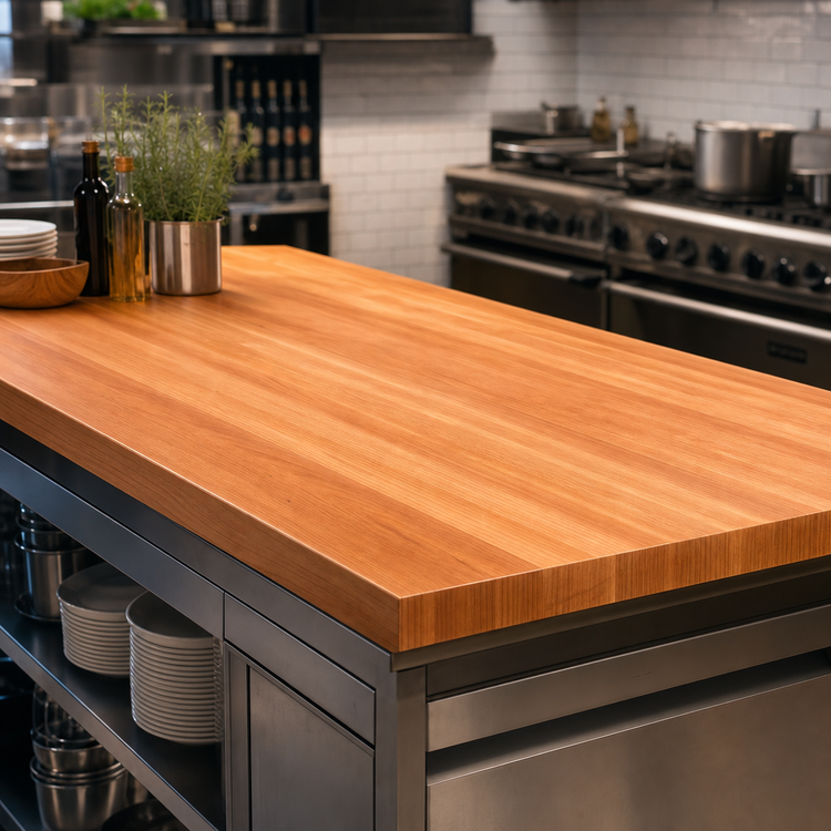 Product image #3 for Boos Block American Cherry Edge Grain Kitchen Countertop, 144 x 48 x 3 Inches, Varnique Finish