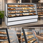 Thumbnail image #3 for Federal Industries High Volume Series SGD5942 Non-Refrigerated Bakery Display Case, 59-Inch, Sloped Glass, LED Lighting, 2 Adjustable Shelves