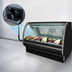 Thumbnail image #3 for Howard-McCray 40E Series 51-1/2 Inch Remote Fish & Poultry Curved Glass Refrigerated Display Case with LED Lighting, Black Exterior/White Interior