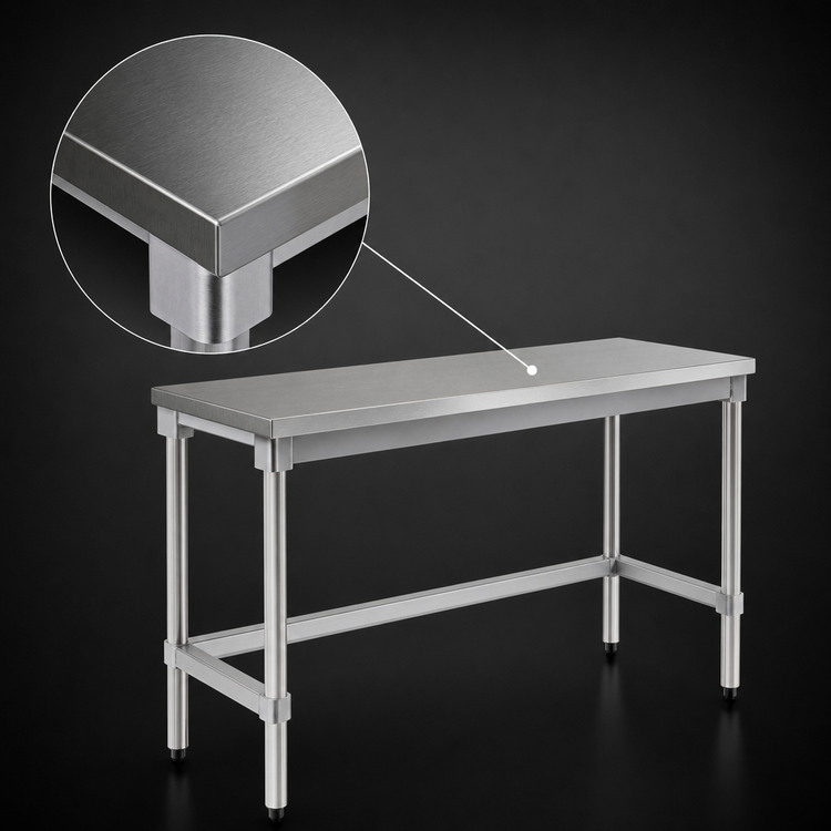 Product image #3 for New Age 84-Inch x 24-Inch Stainless Steel Top Aluminum Work Table with Open Base