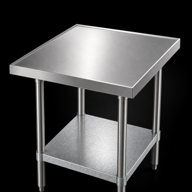 Product image #3 for Advance Tabco 30" W x 30" D x 24" H Stainless Steel Equipment Stand with Galvanized Adjustable Undershelf