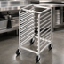 Thumbnail image #3 for Under-Counter Stainless Steel End-Load Bun Pan Rack, 5-Pan Capacity, 5-Inch Casters